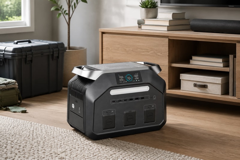 P1800 portable power station prepared for home backup