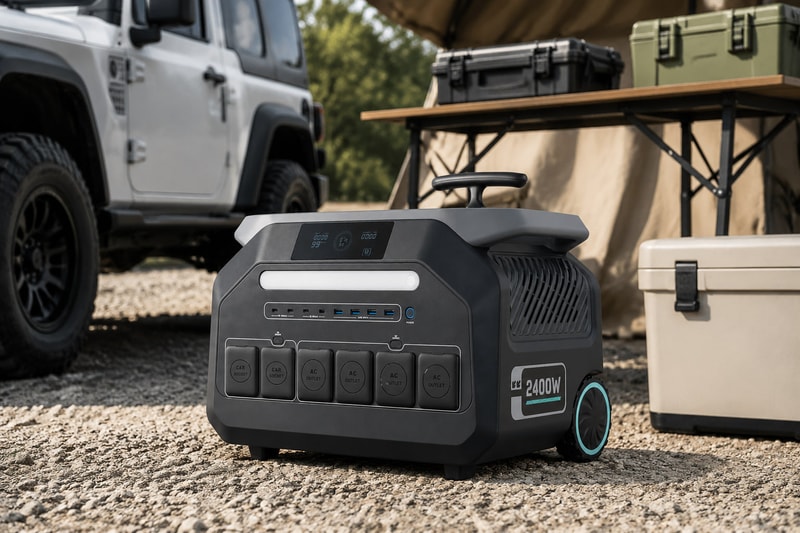 P2400 portable power station prepared for outdoor use