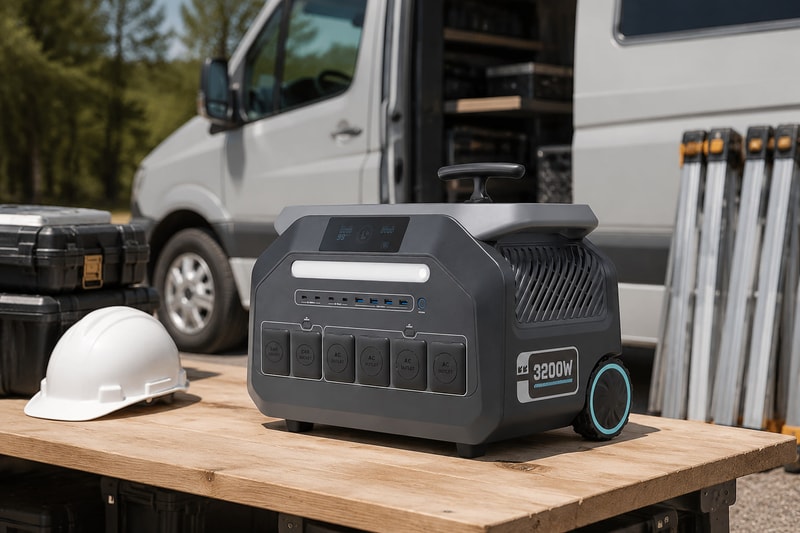 P3200 portable power station prepared for outdoor use
