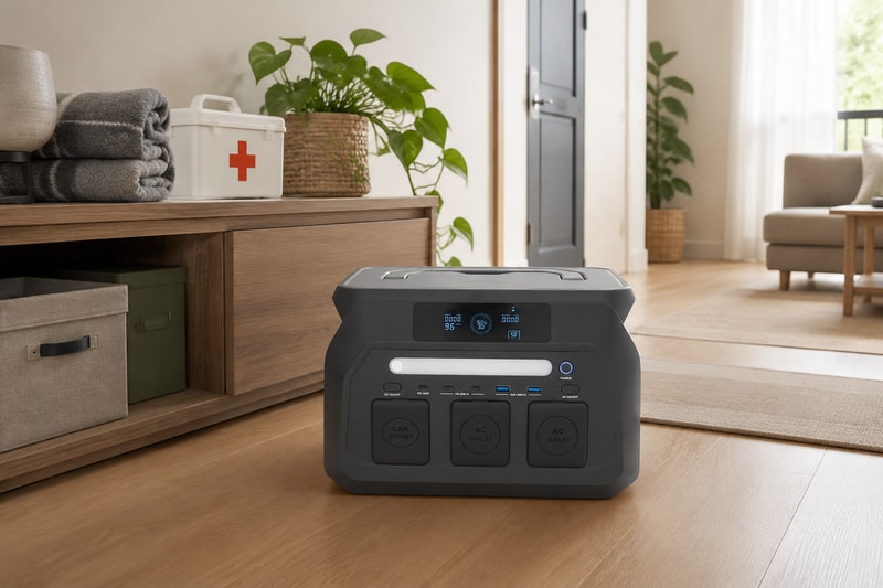 P800 portable power station prepared for home backup